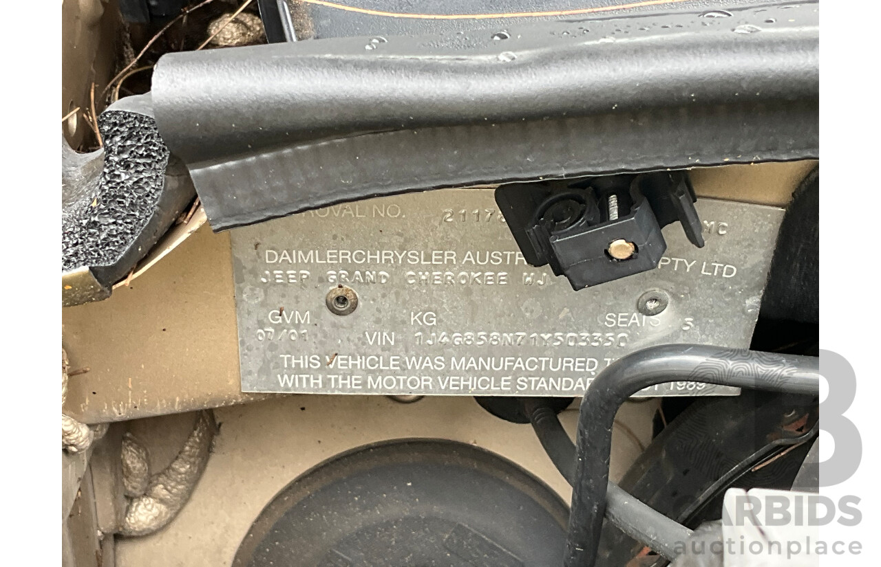7/2001 Jeep Grand Cherokee Limited (4x4) WG 4d Wagon Champagne Pearl Metallic V8 4.7L