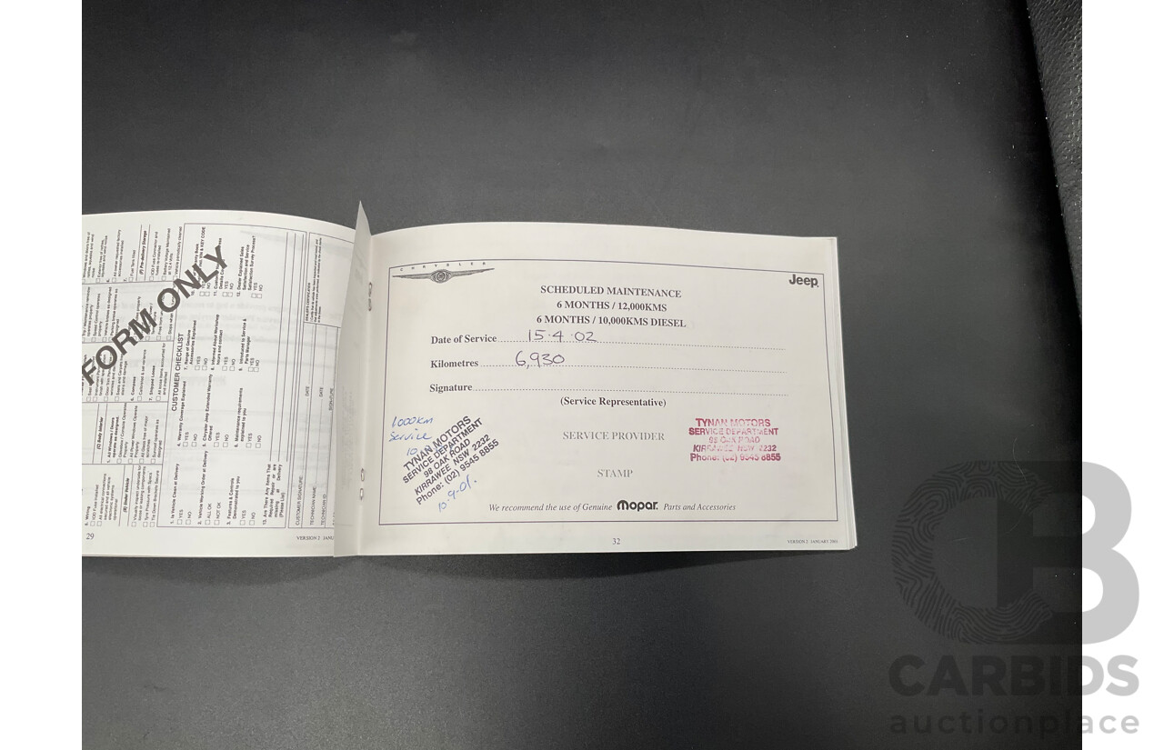 7/2001 Jeep Grand Cherokee Limited (4x4) WG 4d Wagon Champagne Pearl Metallic V8 4.7L