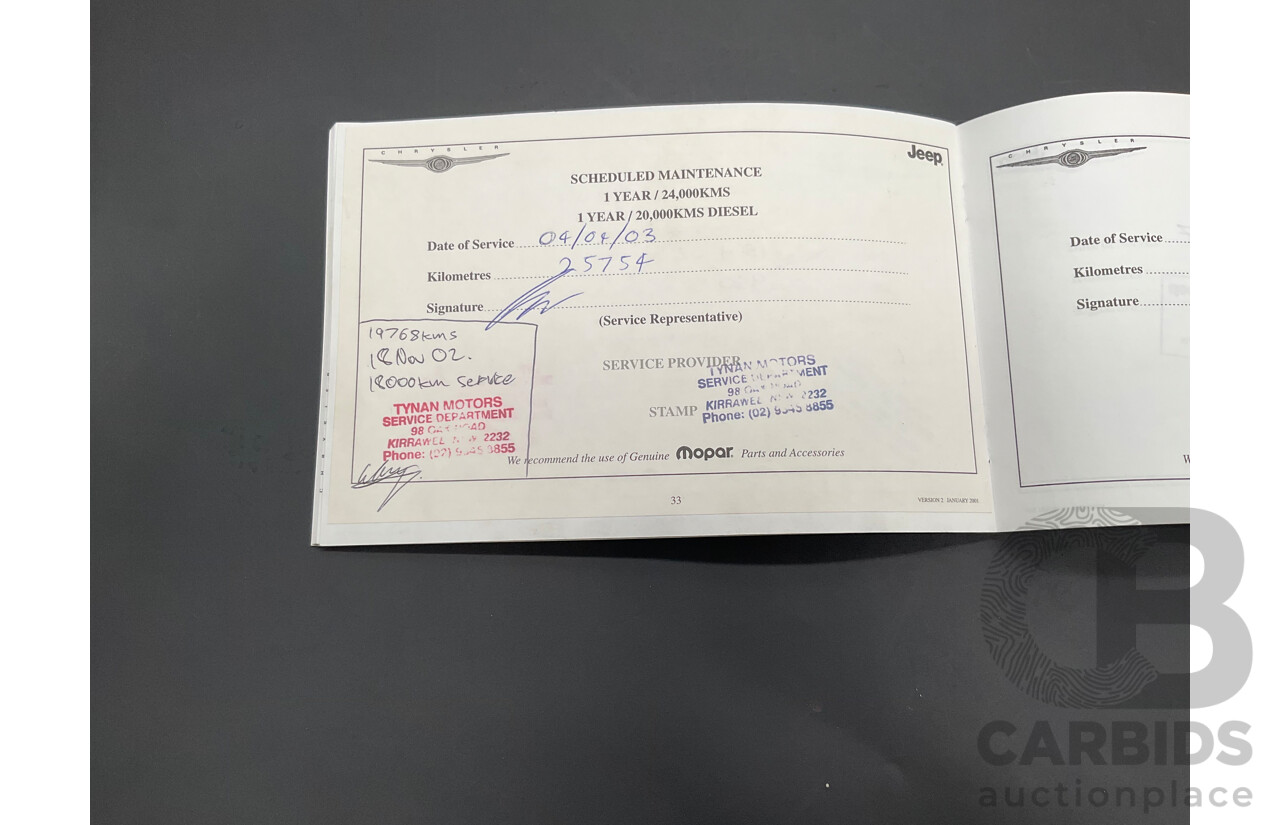 7/2001 Jeep Grand Cherokee Limited (4x4) WG 4d Wagon Champagne Pearl Metallic V8 4.7L