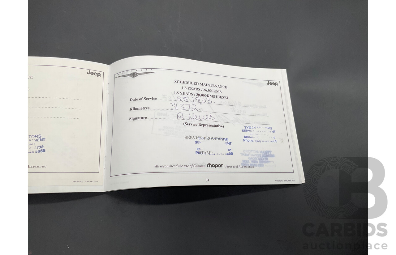 7/2001 Jeep Grand Cherokee Limited (4x4) WG 4d Wagon Champagne Pearl Metallic V8 4.7L