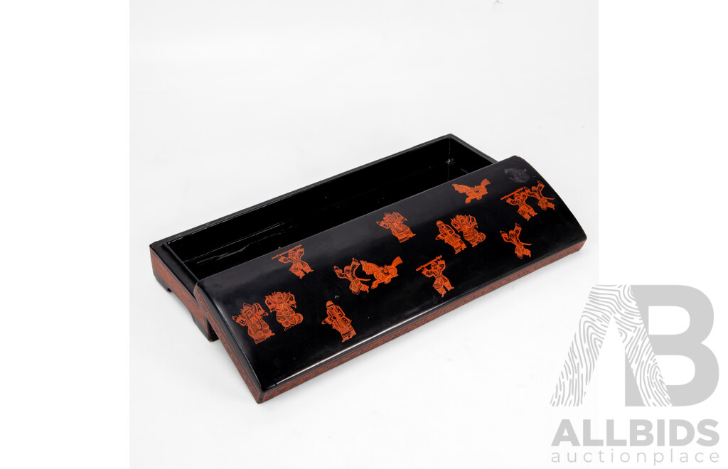 Long Rectangular Chinese Lacquerware Box
