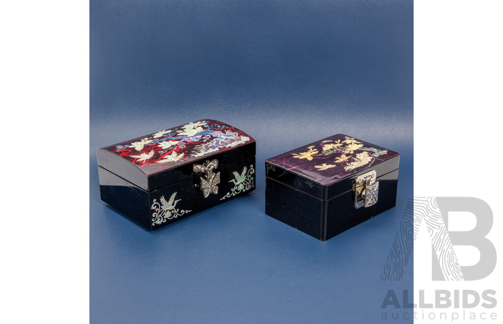Korean Handmade Jewellery Boxes - Lot of 2