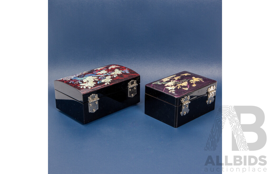 Korean Handmade Jewellery Boxes - Lot of 2