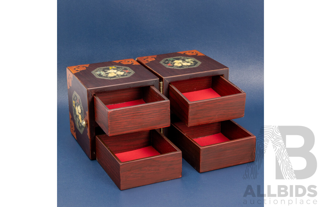 Korean Handmade Central Hinge Double Jewellery Box