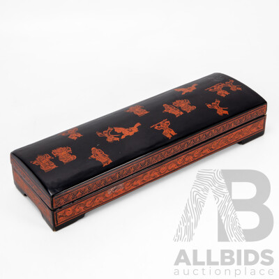 Long Rectangular Chinese Lacquerware Box
