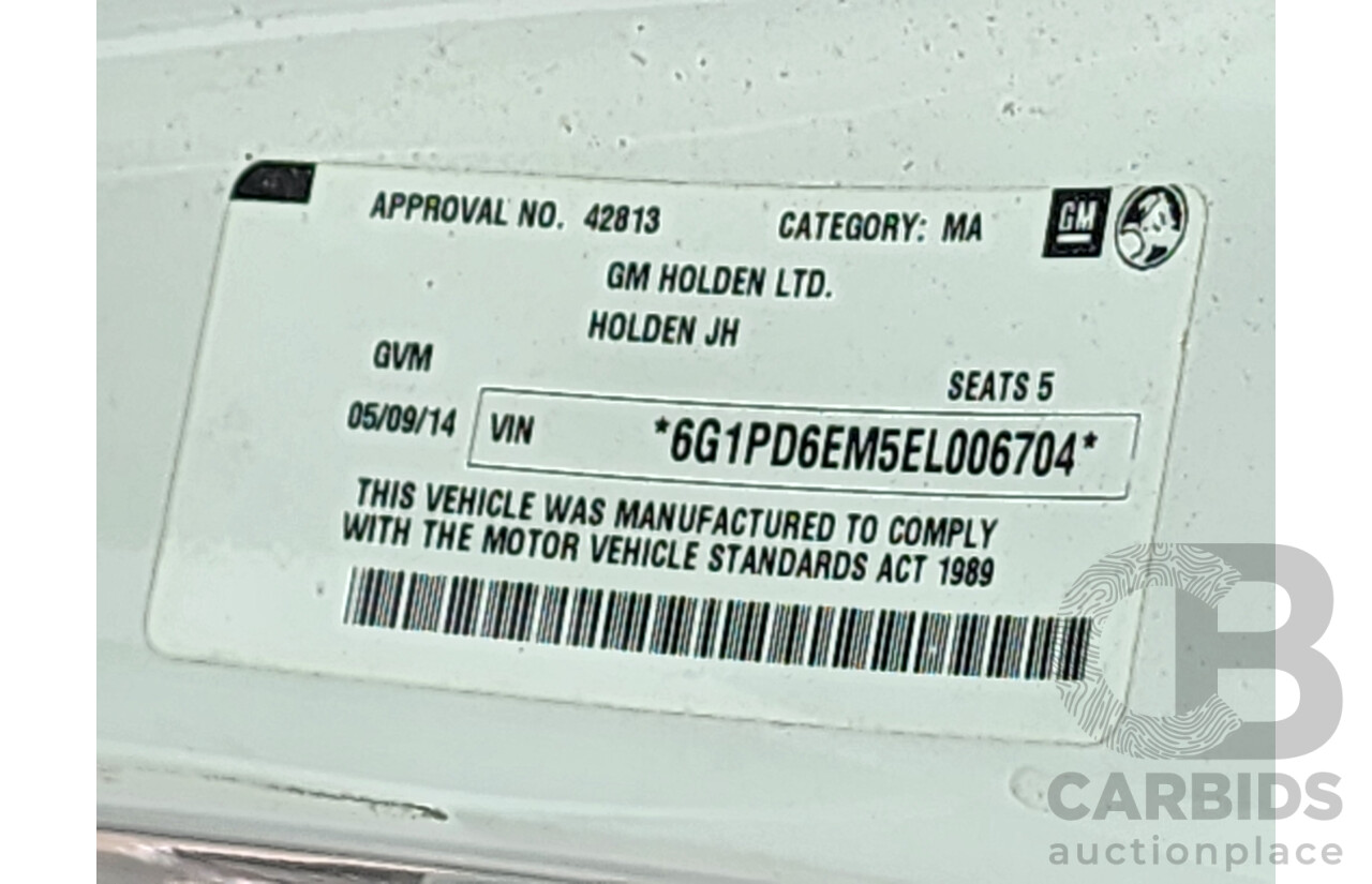 9/2014 Holden Cruze Equipe JH MY14 5d Hatchback White 1.8L