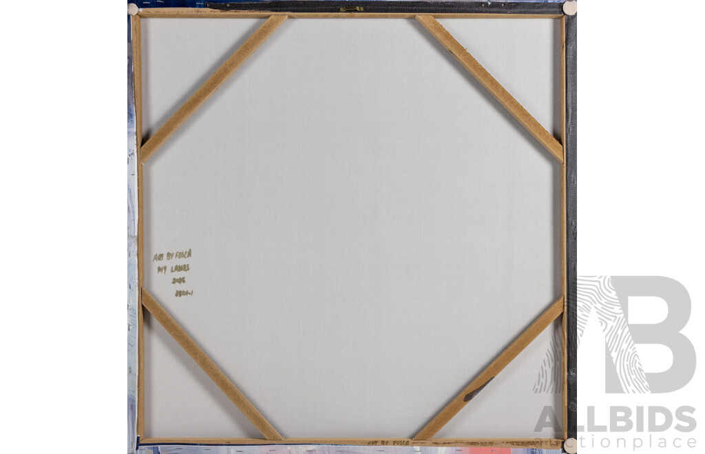 Fosca (20th Century, Australian), My Ladies (2026), Wonderful Original Acrylic on Canvas, 75 x 75 cm (frame)