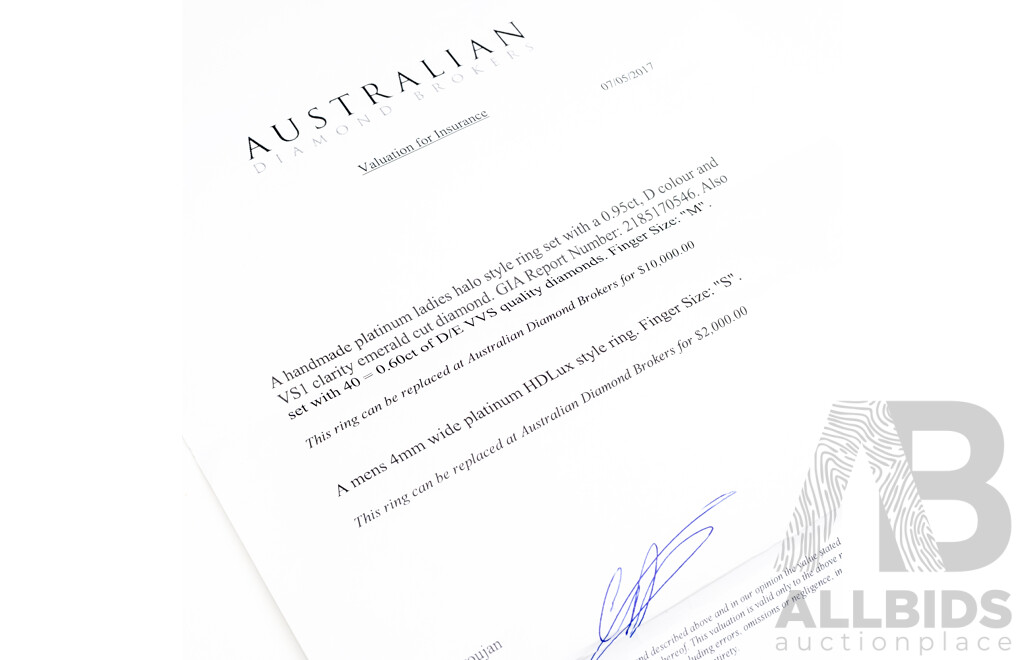 Men's 950 Platinum Wedder - Size S