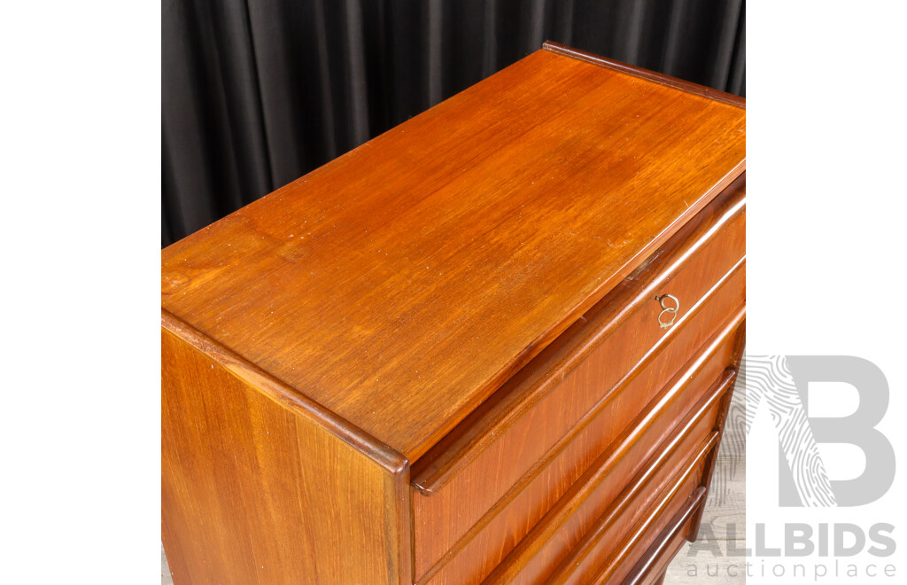 Teak Elevated Six Drawer Tallboy