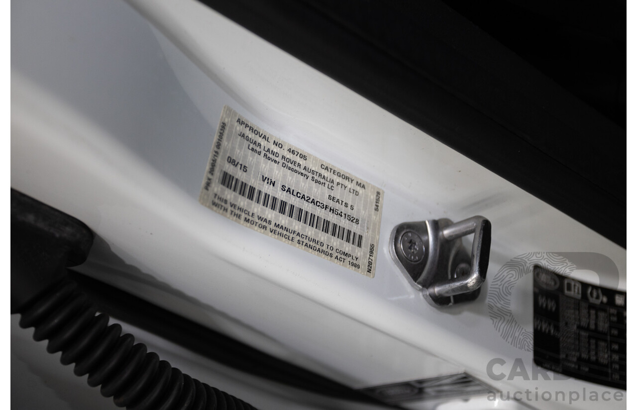 8/2015 Land Rover Discovery Sport TD4 SE LC 4d Wagon Fuji White Turbo Diesel 2.2L