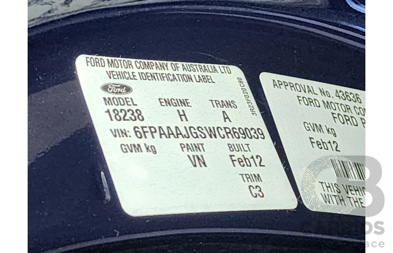 2/2012 Ford G6 E FG MK2 4d Sedan Blue 4.0L