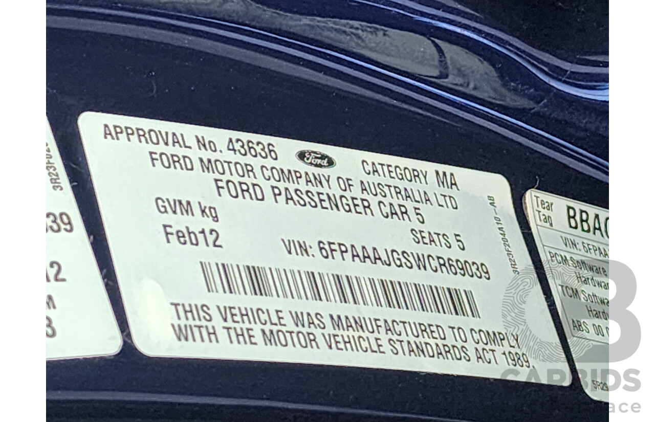 2/2012 Ford G6 E FG MK2 4d Sedan Blue 4.0L