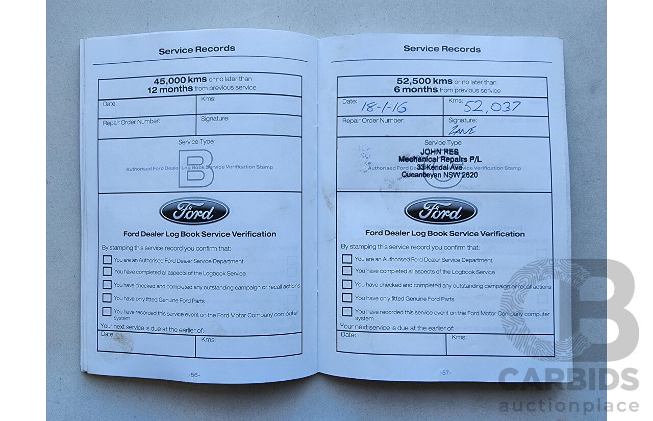 2/2012 Ford G6 E FG MK2 4d Sedan Blue 4.0L