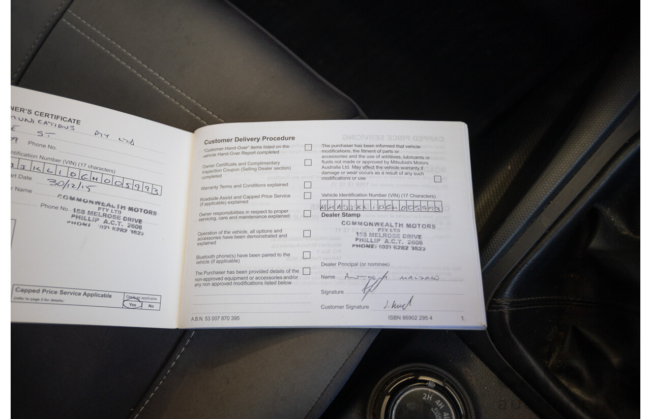 10/2016 Mitsubishi Triton GLX (4x4) MQ MY16 Dual Cab Utility Solid White Turbo Diesel 2.4L