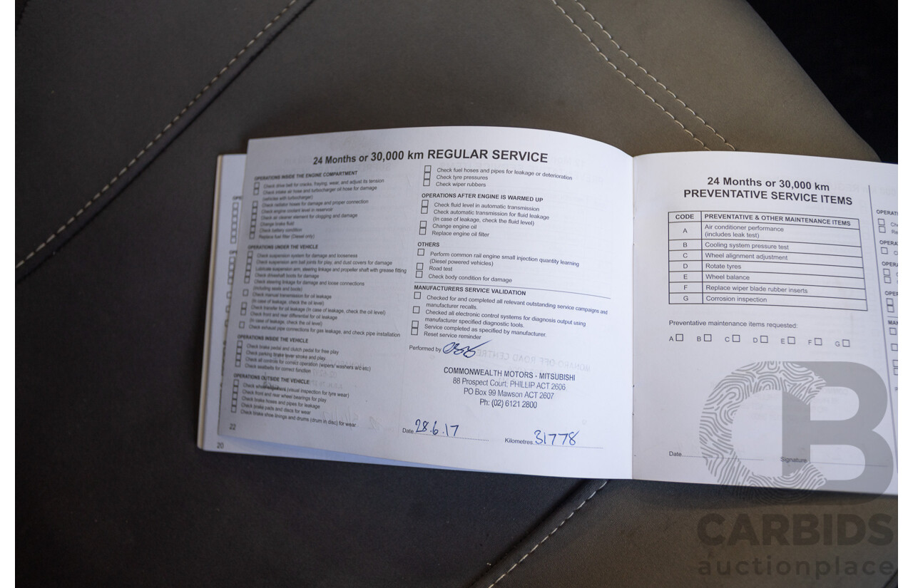 10/2016 Mitsubishi Triton GLX (4x4) MQ MY16 Dual Cab Utility Solid White Turbo Diesel 2.4L