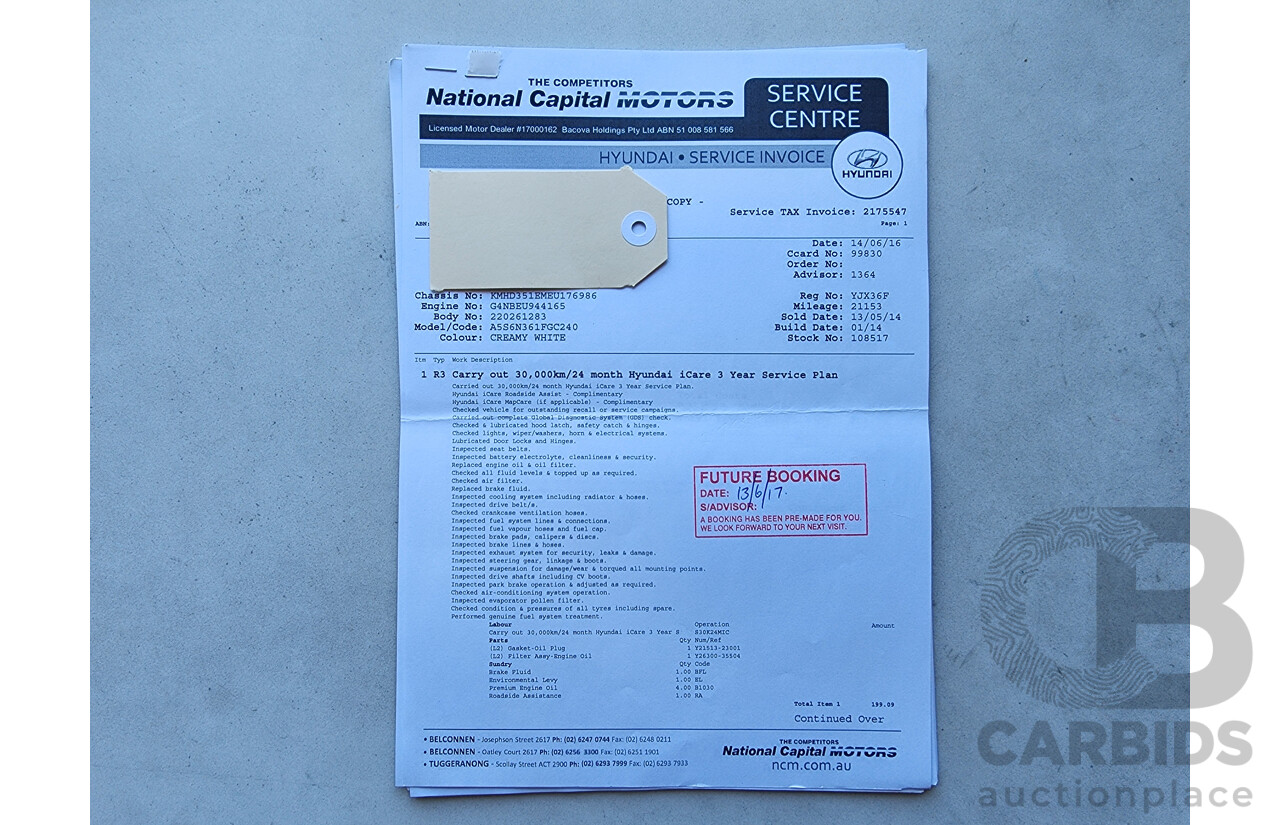 2/2014 Hyundai i30 Trophy GD MY14 5d Hatchback White 1.8L