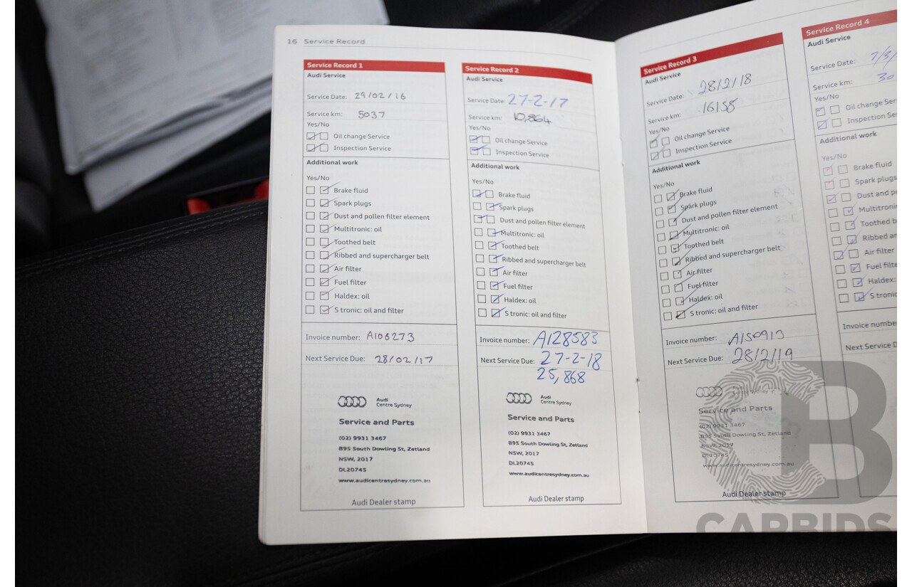 02/2015 Audi A3 1.4 TFSI ATTRACTION COD 8V MY14 4D Sedan Glacier White Turbo 1.4L