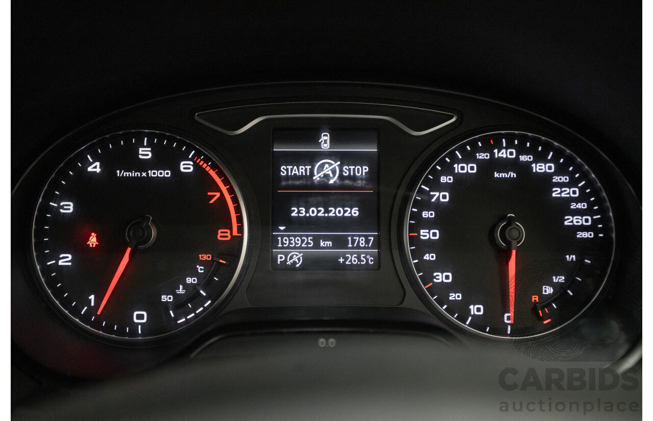 02/2015 Audi A3 1.4 TFSI ATTRACTION COD 8V MY14 4D Sedan Glacier White Turbo 1.4L