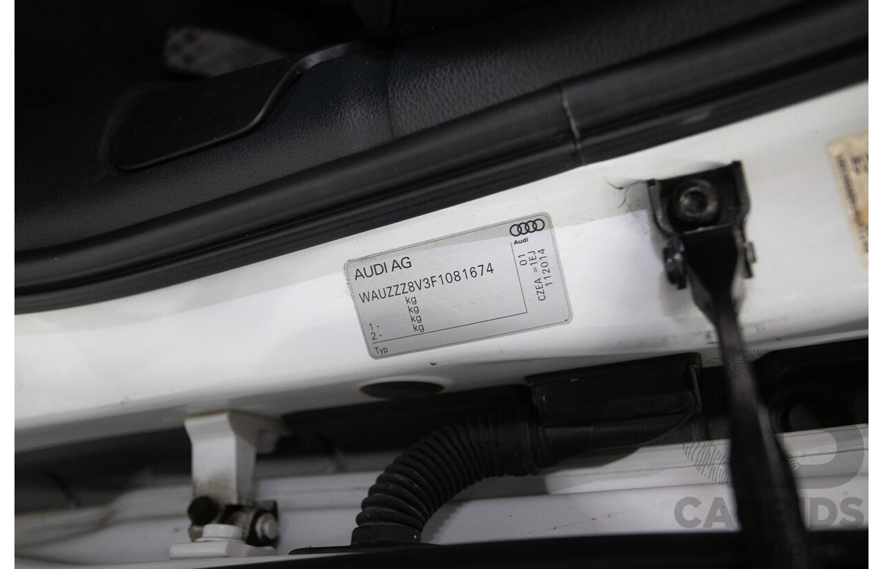 02/2015 Audi A3 1.4 TFSI ATTRACTION COD 8V MY14 4D Sedan Glacier White Turbo 1.4L