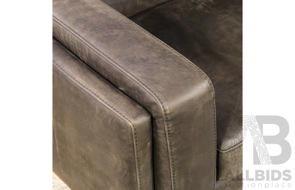 Modern Square Line Low Lying Two Seater Lounge