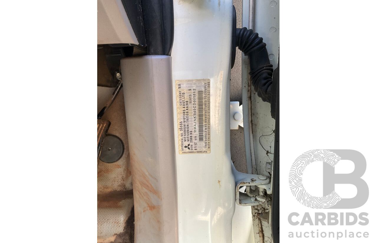 1/2012 Mitsubishi Triton GLX (4x4) MN MY12 Double Cab Utility Solid White Diesel Turbo 2.5L