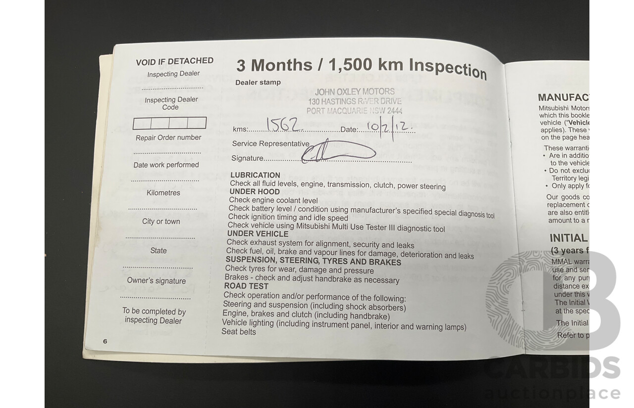 1/2012 Mitsubishi Triton GLX (4x4) MN MY12 Double Cab Utility Solid White Diesel Turbo 2.5L