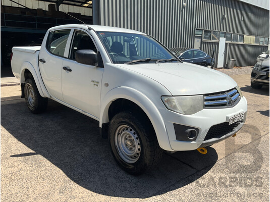 1/2012 Mitsubishi Triton GLX (4x4) MN MY12 Double Cab Utility Solid White Diesel Turbo 2.5L