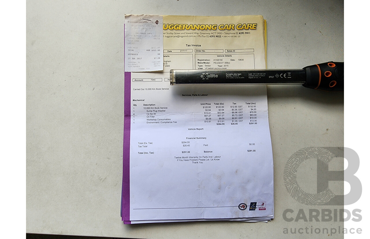 2/2015 Peugeot 308 CC Allure Turbo 11 UPGRADE 2d Cabriolet White 1.6L