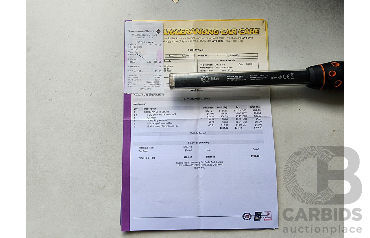 2/2015 Peugeot 308 CC Allure Turbo 11 UPGRADE 2d Cabriolet White 1.6L