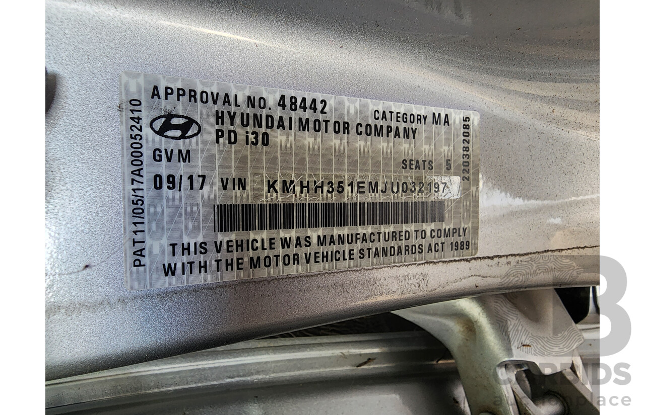 9/2017 Hyundai i30 Active PD MY17 5d Hatchback Silver 1.8L