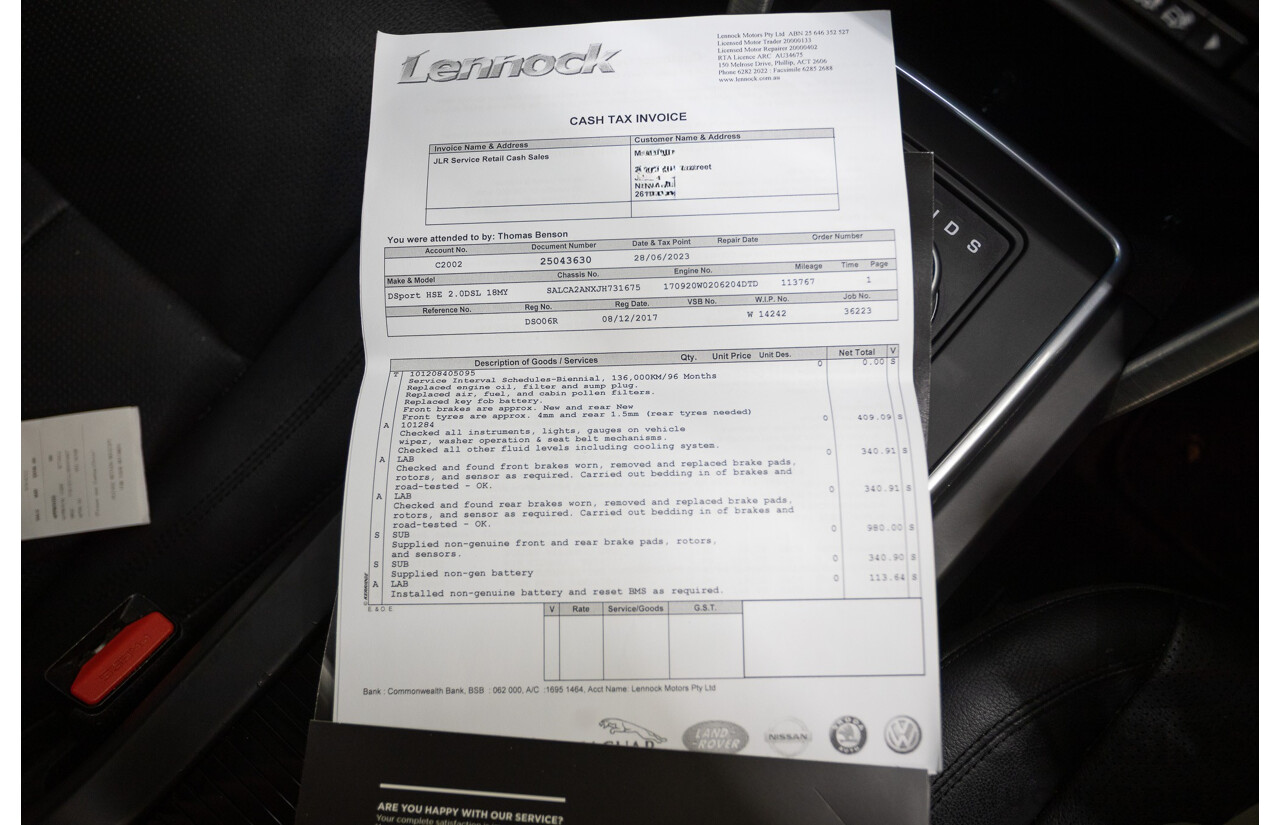 11/2017 Land Rover Discovery Sport TD4 (132kW) HSE (AWD) L550 MY18 4D Wagon Polaris White Turbo Diesel 2.0L - 7 Seats