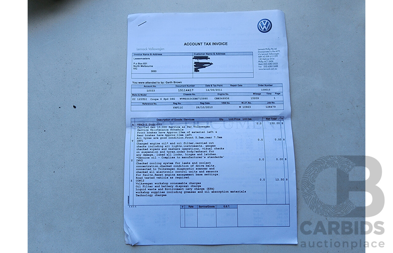 10/2010 Volkswagen Passat Cc 125 TDI 3C MY10 4d Coupe Silver 2.0L