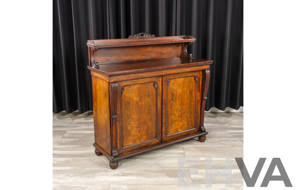 Good Victorian Rosewood Sideboard with Two Doors