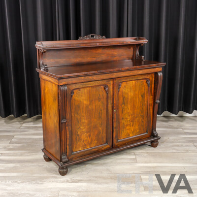 Good Victorian Rosewood Sideboard with Two Doors