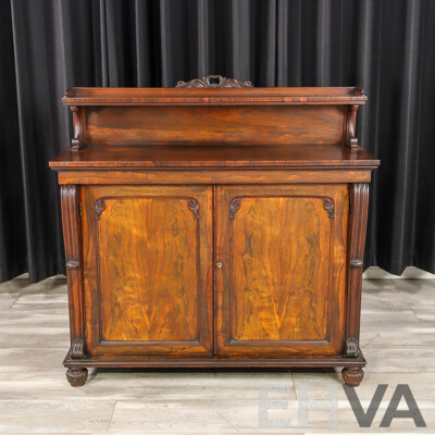 Good Victorian Rosewood Sideboard with Two Doors
