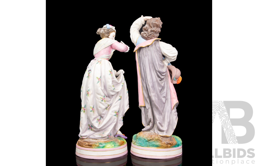 Pair of Reproduction Chalkware Classical Figures