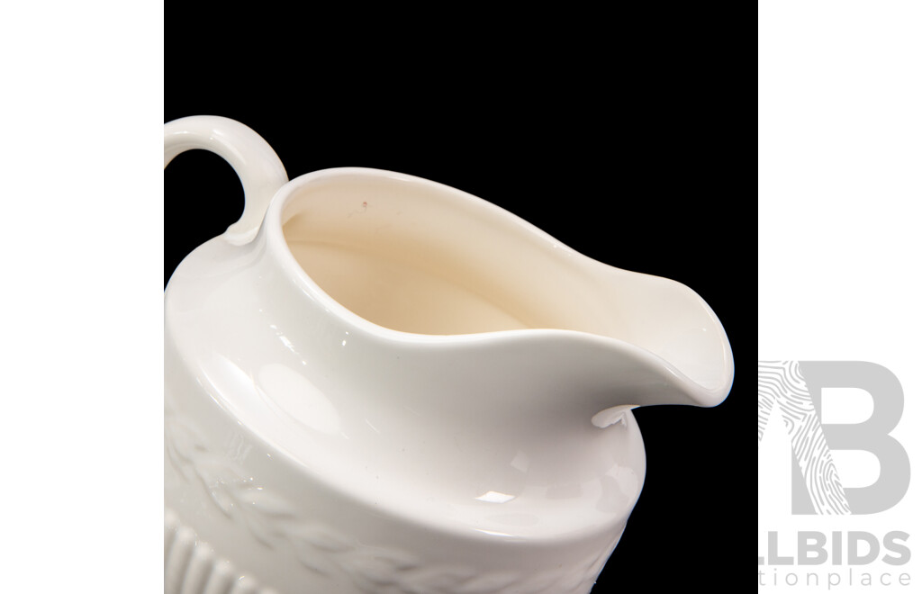 Porcelain French Sevres Style Jardiniere Together with a Wedgewood Jug