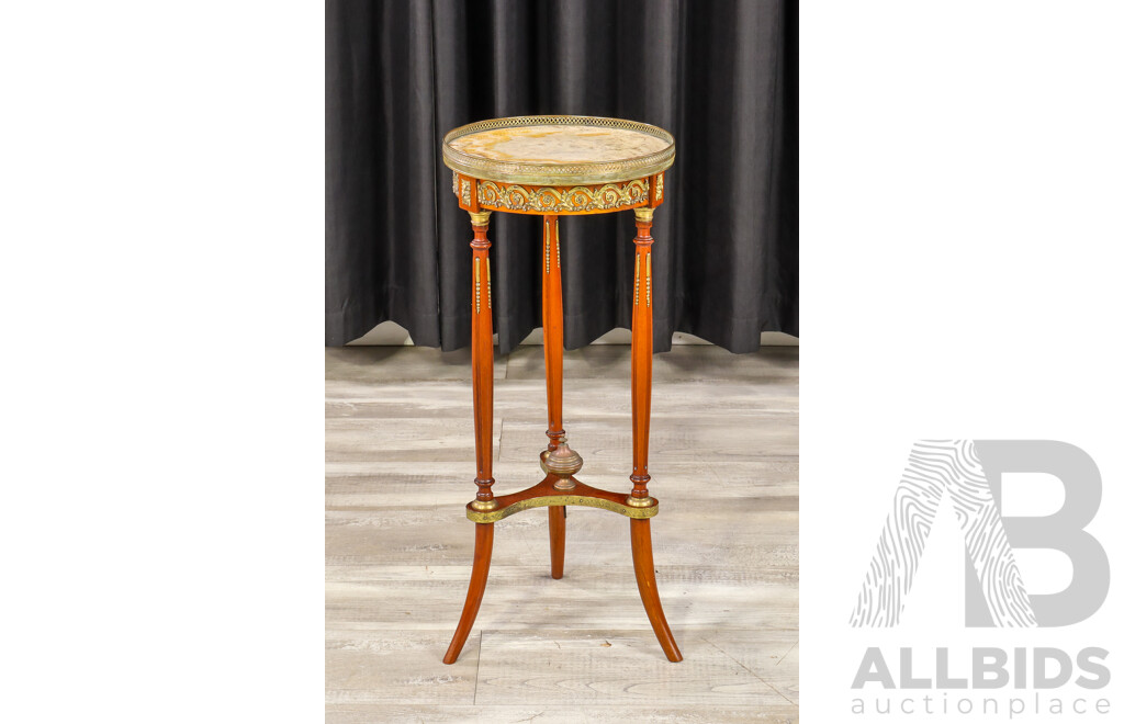 Mahogany Jardiniere Stand with Marble Top