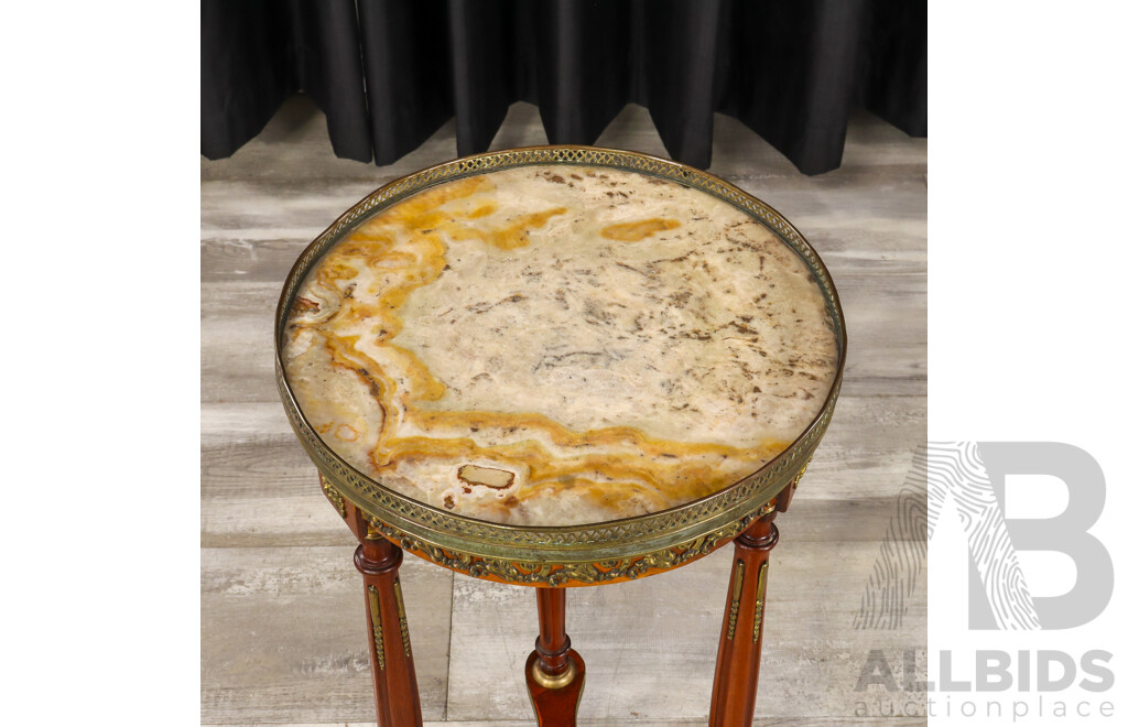 Mahogany Jardiniere Stand with Marble Top