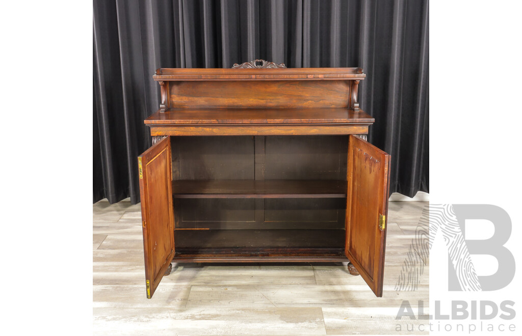 Good Victorian Rosewood Sideboard with Two Doors