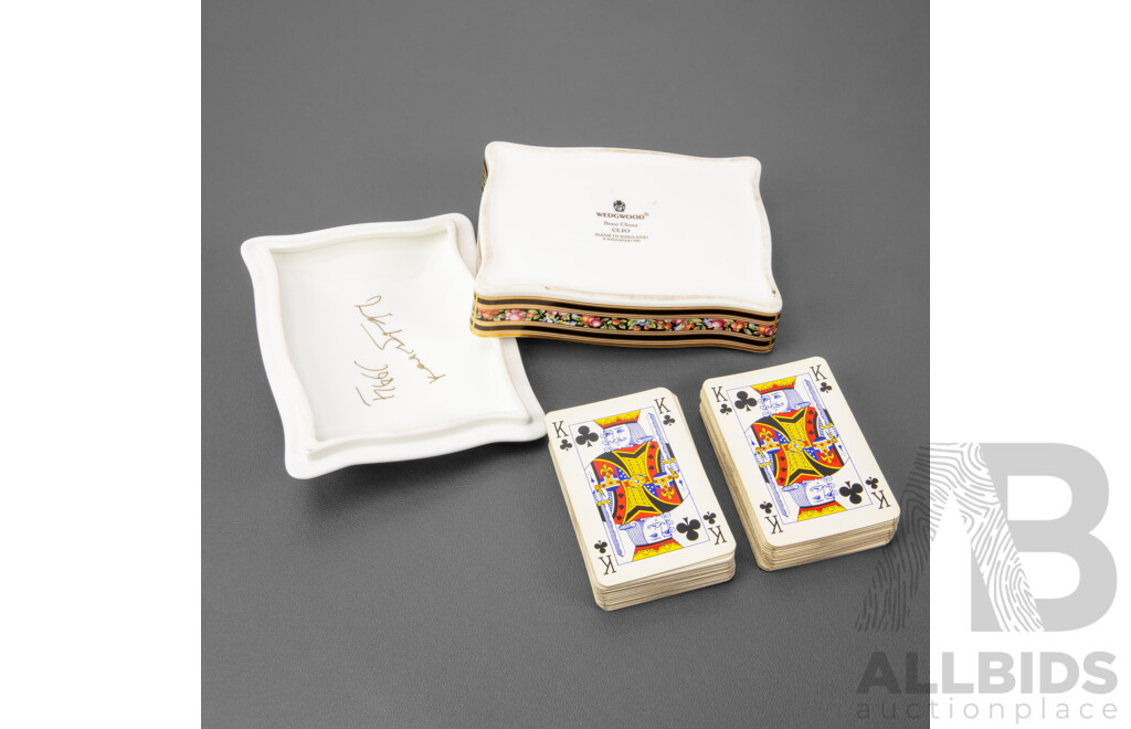 Collection of Three Vintage Porcelain Pieces Inc Two Cake Plates and a Card Holder.