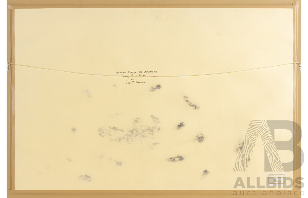 Judith Louise (Judy) McConchie, (20th Century, Australian, 1938-2005), Blooms Under the Verandah [Pialligo Plant Farm] (1990), 51 X 76 Cm (frame)