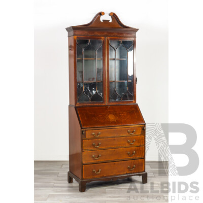 Early Victorian Mahogany Bureau Bookcase