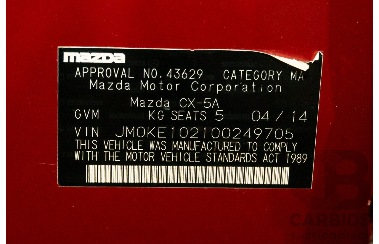 4/2014 Mazda CX-5 Grand Tourer (4x4) MY13 Upgrade 4d Wagon Red Turbo Diesel 2.2L