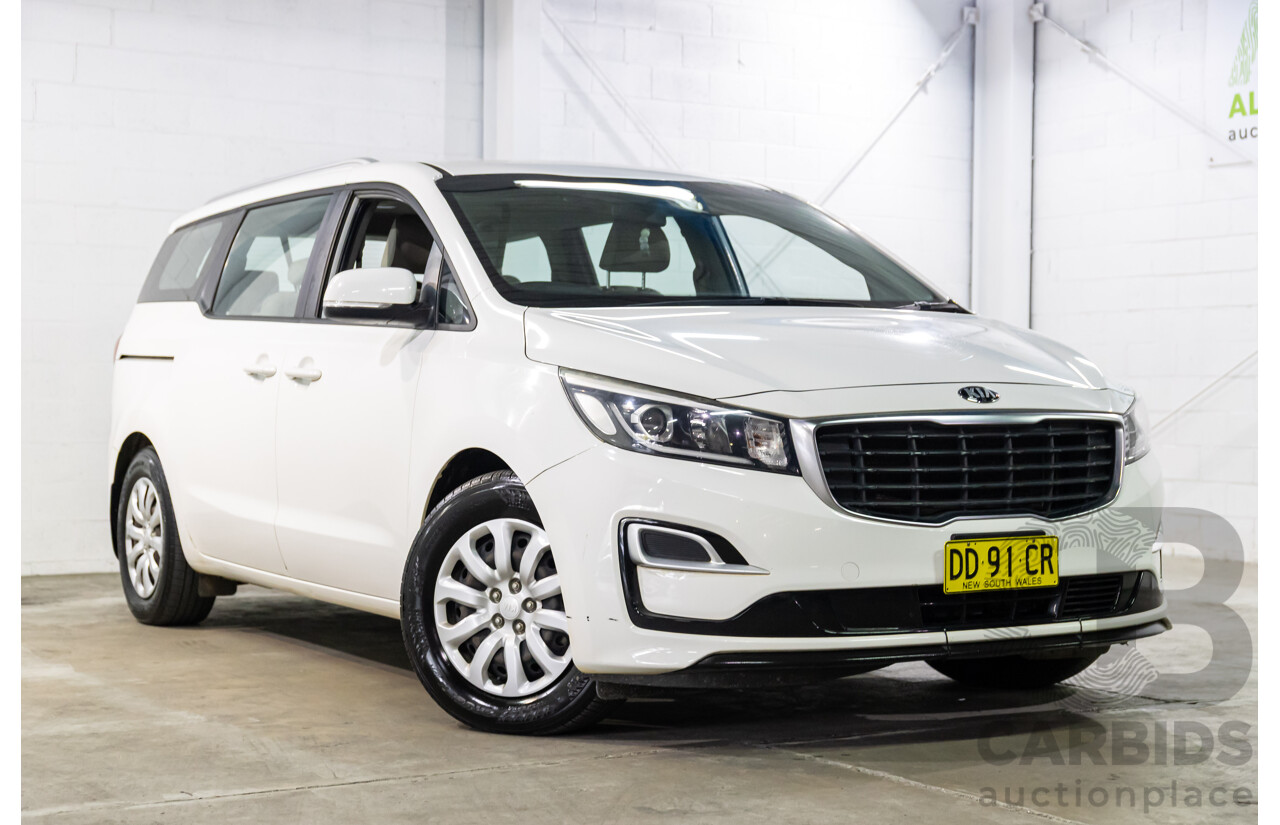 05/2018 Kia Carnival S (FWD) YP PE MY19 4d Wagon Clear White V6 3.3L