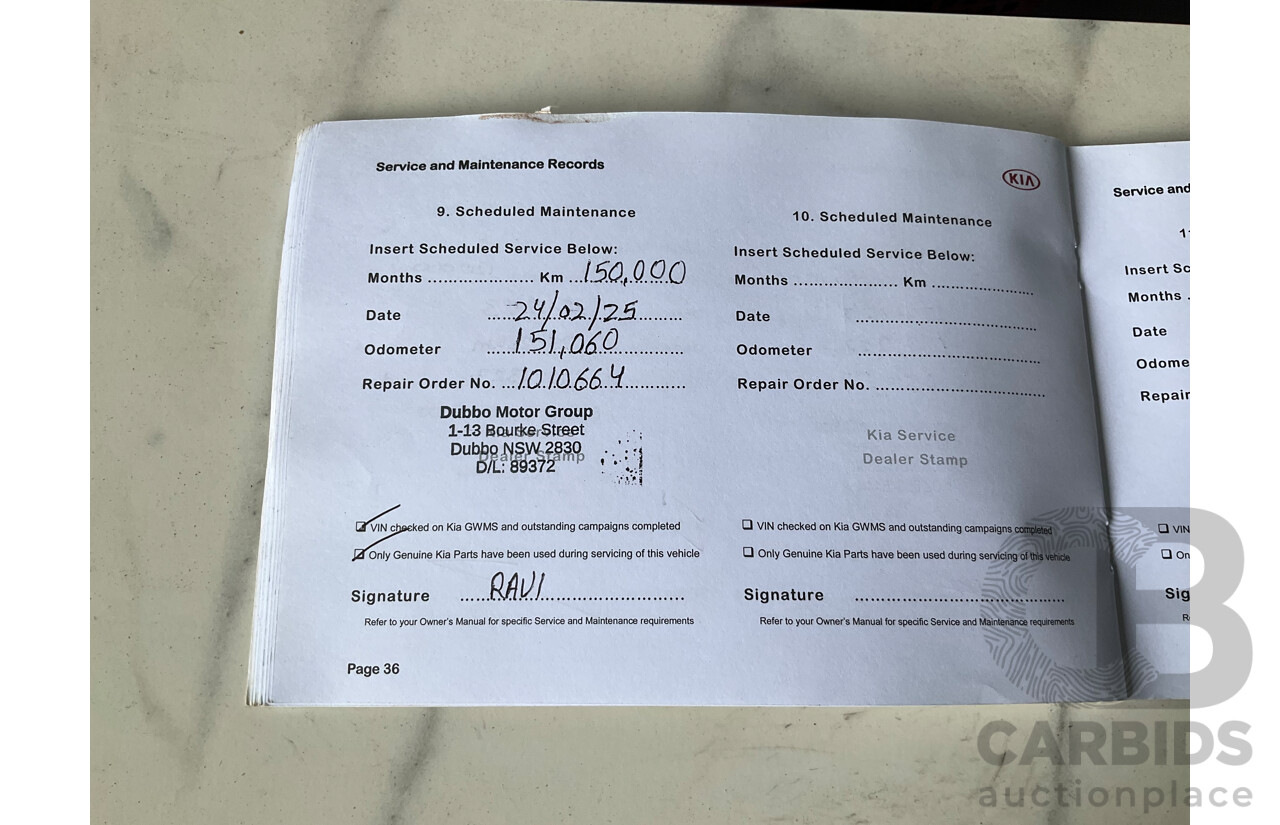 05/2018 Kia Carnival S (FWD) YP PE MY19 4d Wagon Clear White V6 3.3L