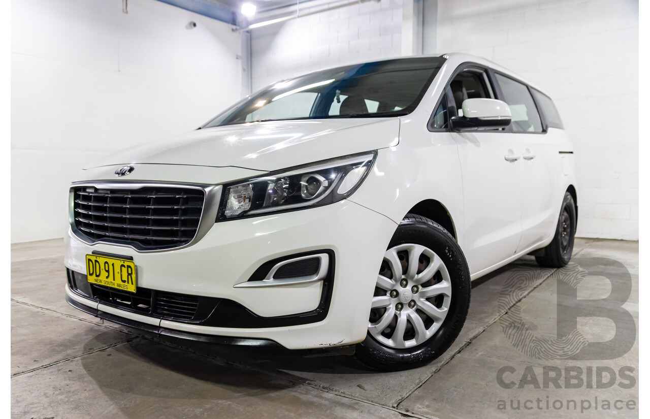 05/2018 Kia Carnival S (FWD) YP PE MY19 4d Wagon Clear White V6 3.3L