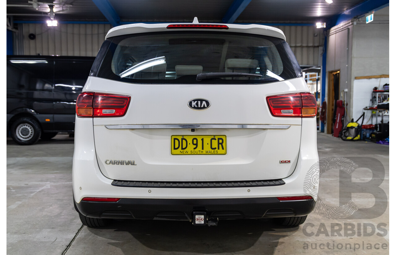 05/2018 Kia Carnival S (FWD) YP PE MY19 4d Wagon Clear White V6 3.3L