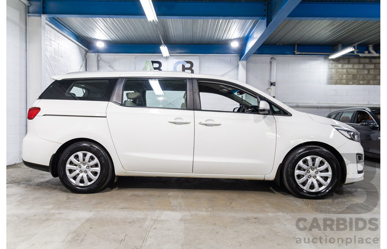 05/2018 Kia Carnival S (FWD) YP PE MY19 4d Wagon Clear White V6 3.3L