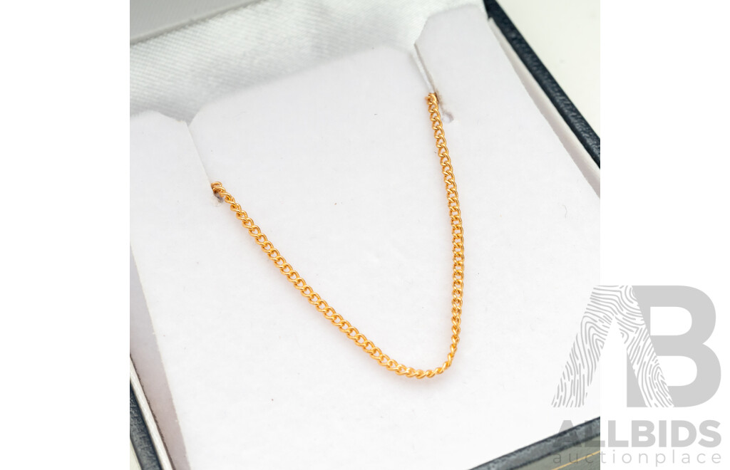Gold Plated Metal Fine Curb Link Chain. Length - 46cms